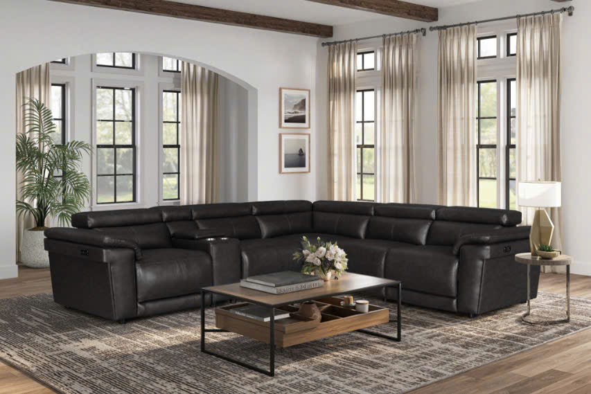 6 Piece Power Reclining Sectional by Sara Collections | Bel Furniture