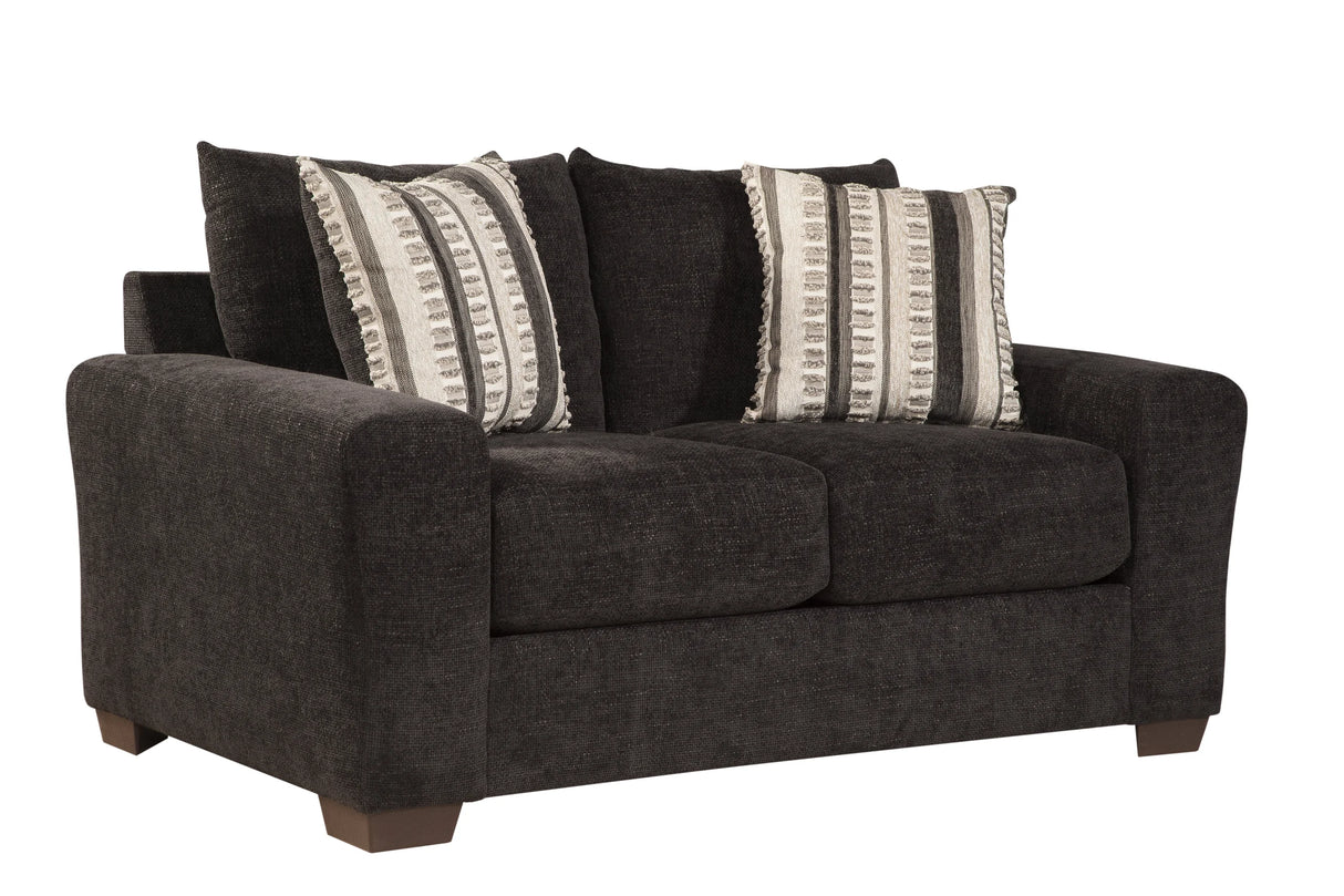 Zazie Black 2-Piece Sofa & Loveseat Set