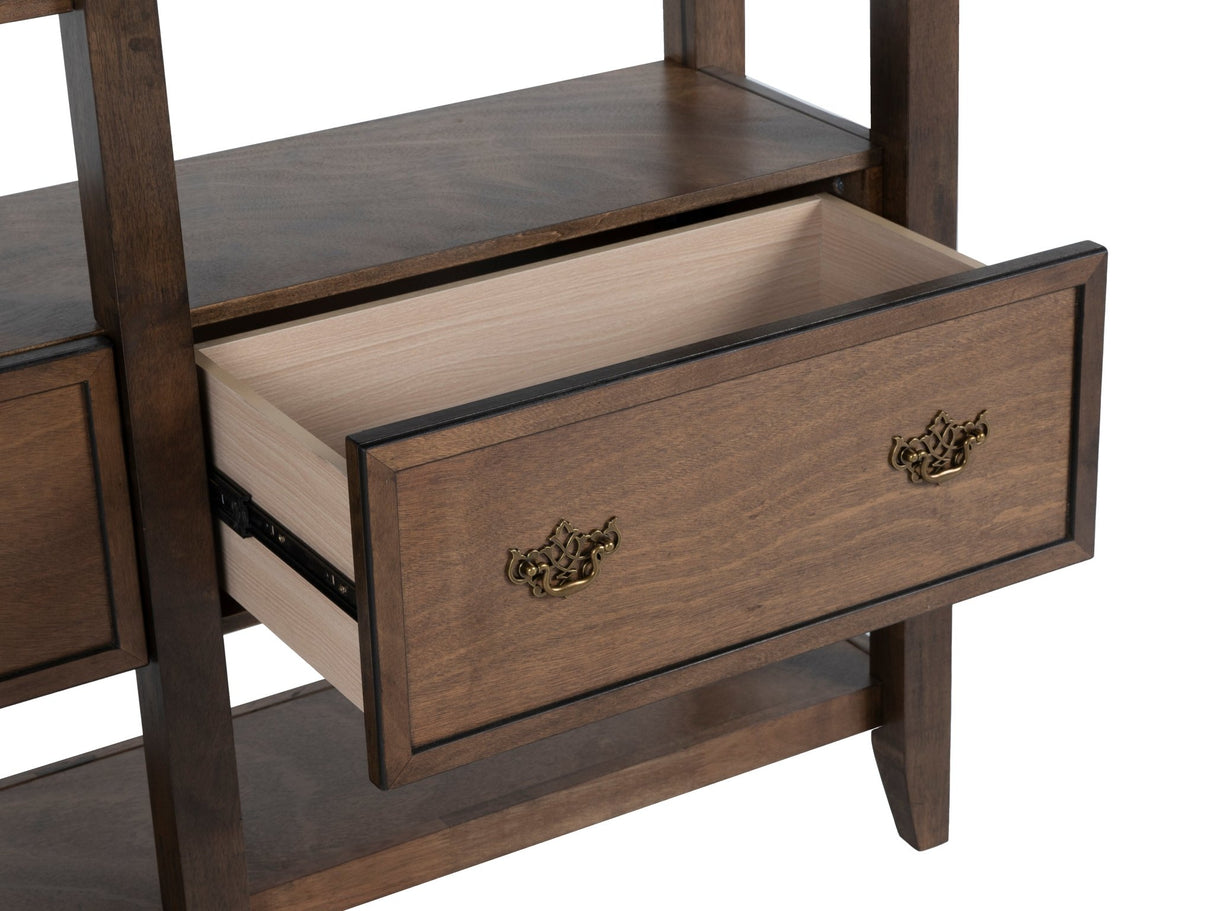 8 Piece Brown & Gray Upholstered Dining Room Set with Server