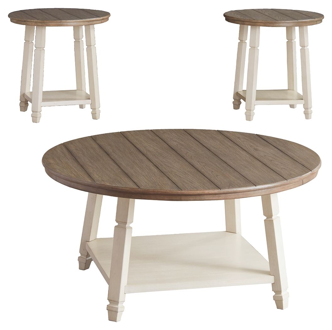 Bolanbrook - White / Brown / Beige - Occasional Table Set (Set of 3) by Signature Design by Ashley® | Bel Furniture