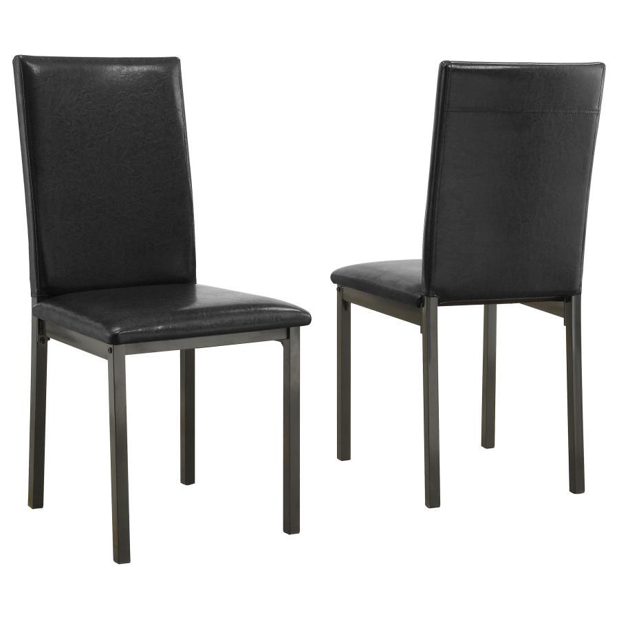 Garza - Upholstered Dining Side Chairs (Set of 2) - Black by CoasterEveryday | Bel Furniture