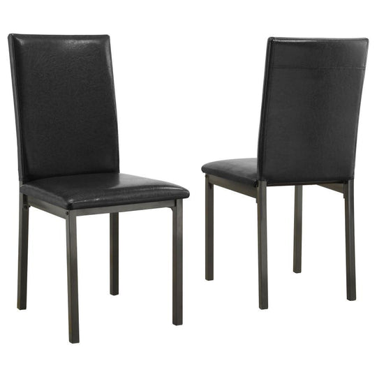 Garza - Upholstered Dining Side Chairs (Set of 2) - Black by CoasterEveryday | Bel Furniture