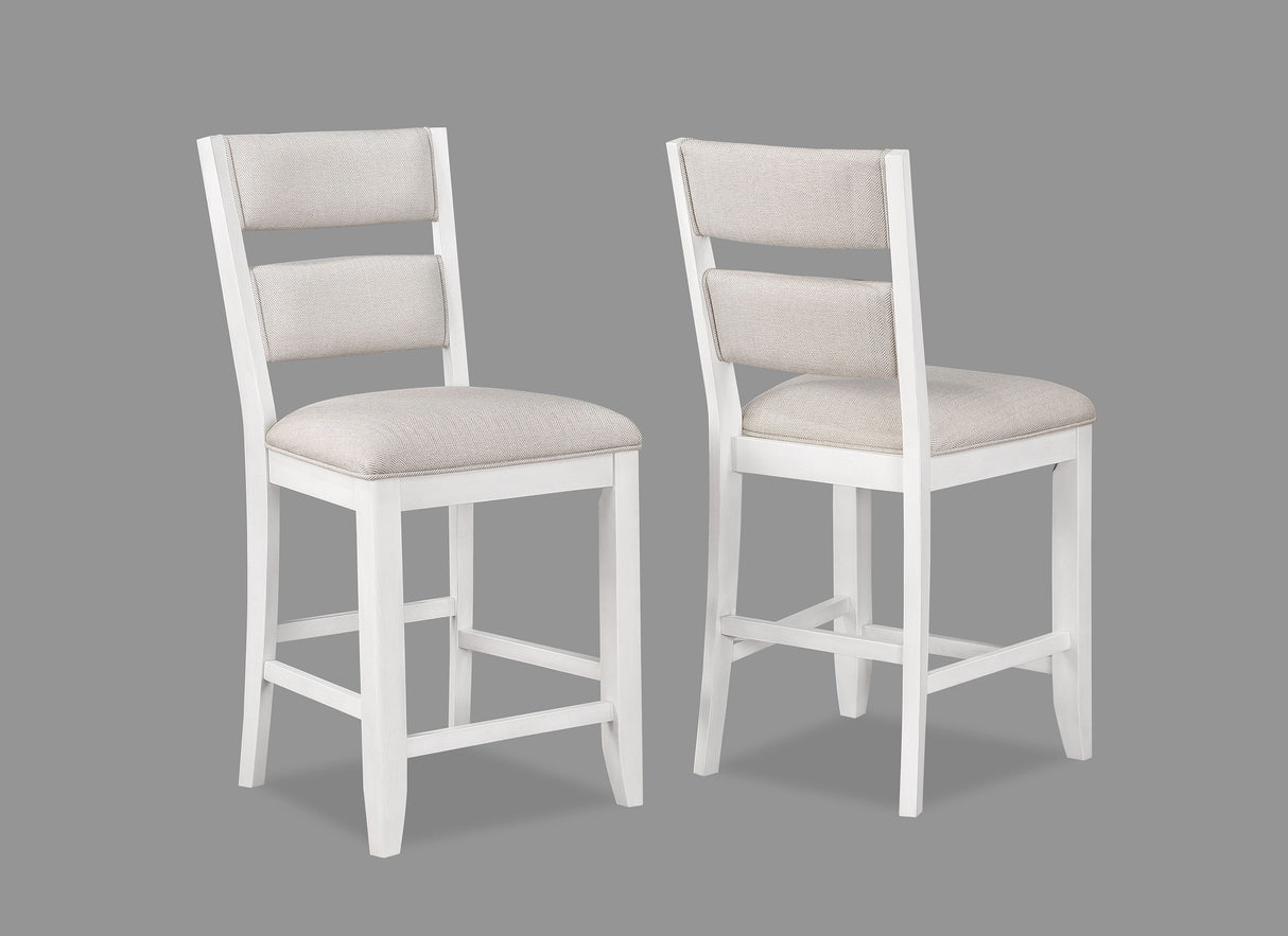 Wendy - Counter Height Chair (Set of 2) - White / Beige by Crown Mark | Bel Furniture