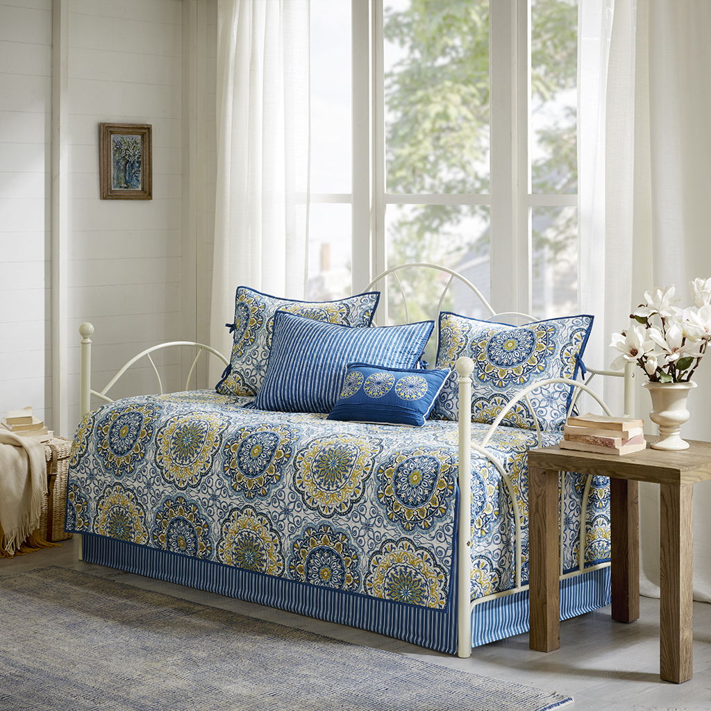 Tangiers - Reversible Daybed Cover (Set of 6) - Blue