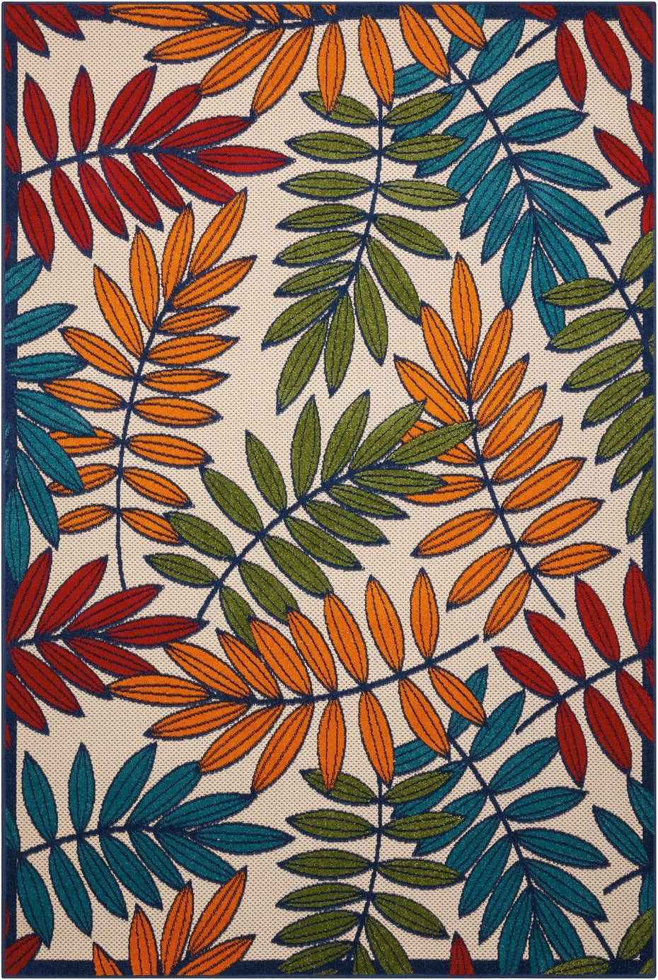 Leaves Indoor Outdoor Area Rug - Multicolored - 4’ x 6’