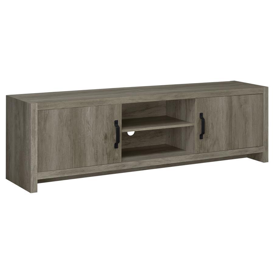 Burke - 2 Door Engineered Wood TV Stand - Gray Driftwood by CoasterEssence | Bel Furniture