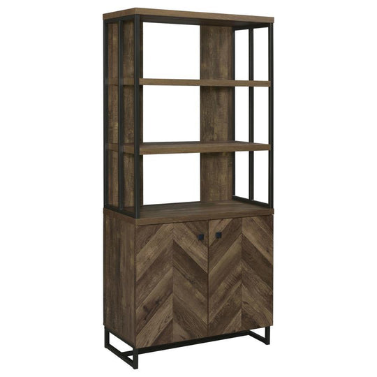Millbrook - 2 Door Storage Bookshelf - Rustic Oak by CoasterEveryday | Bel Furniture