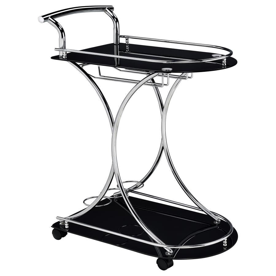 Elfman - 2-Shelve Serving Cart Black by CoasterEveryday | Bel Furniture