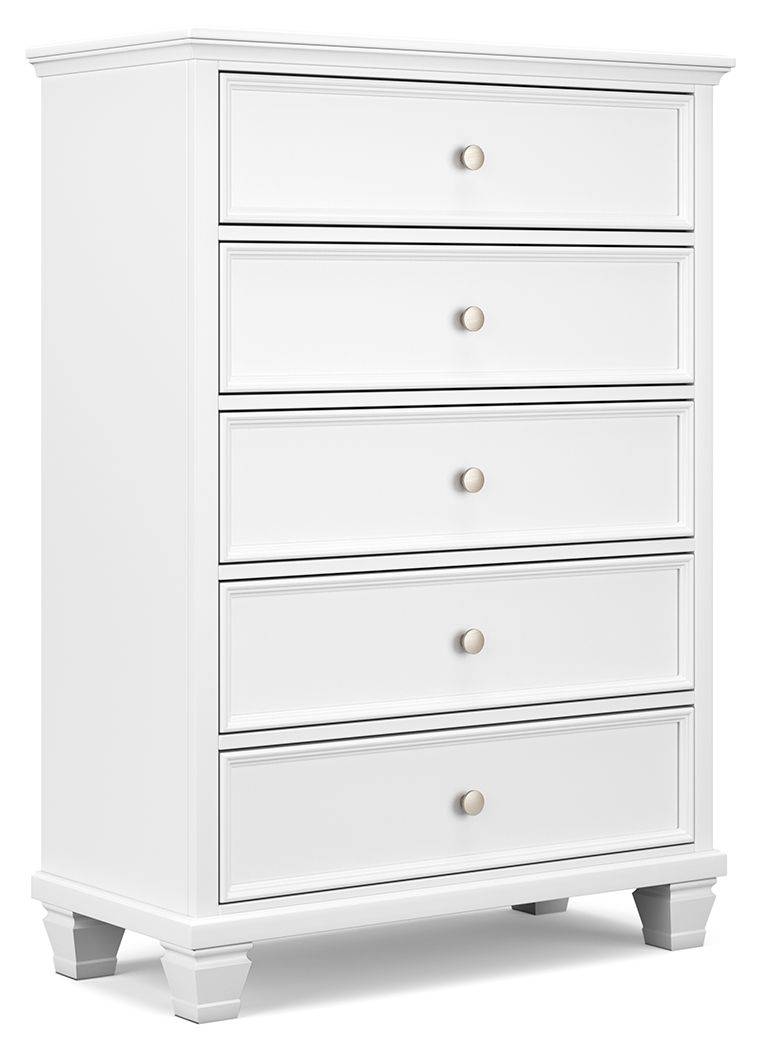 Fortman - White - Five Drawer Chest by Signature Design by Ashley® | Bel Furniture