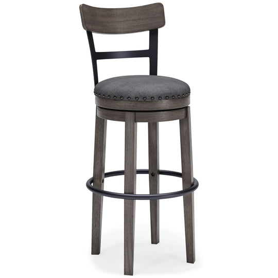 Caitbrook - Gray - Tall UPH Swivel Barstool by Signature Design by Ashley® | Bel Furniture