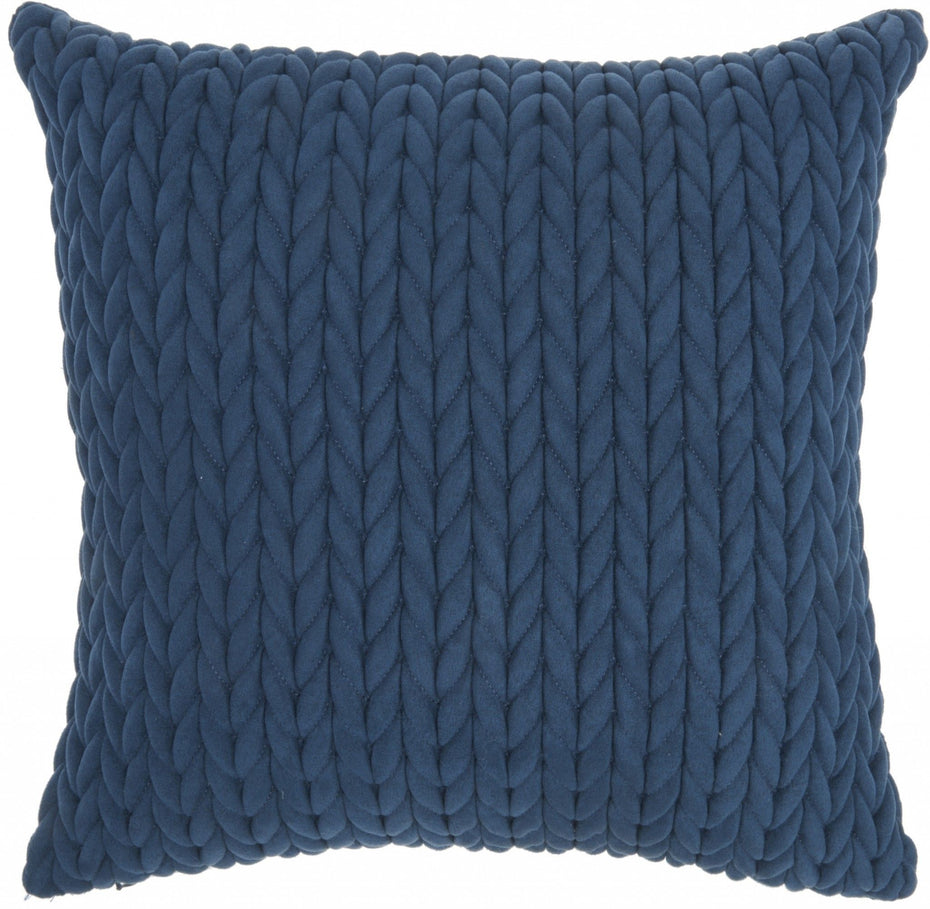 Chunky Braid Throw Pillow - Blue
