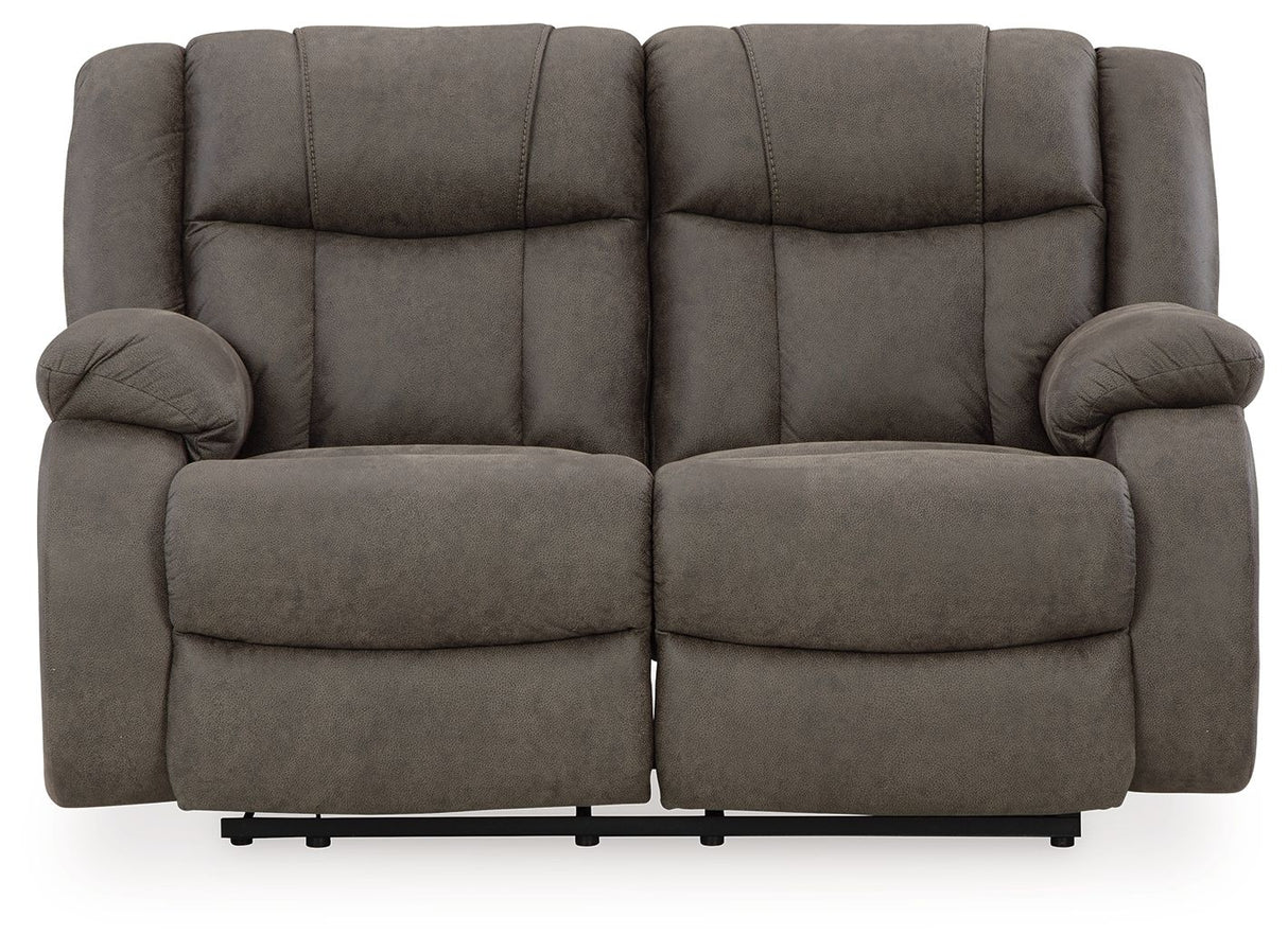First Base - Gunmetal - Reclining Loveseat by Signature Design by Ashley® | Bel Furniture