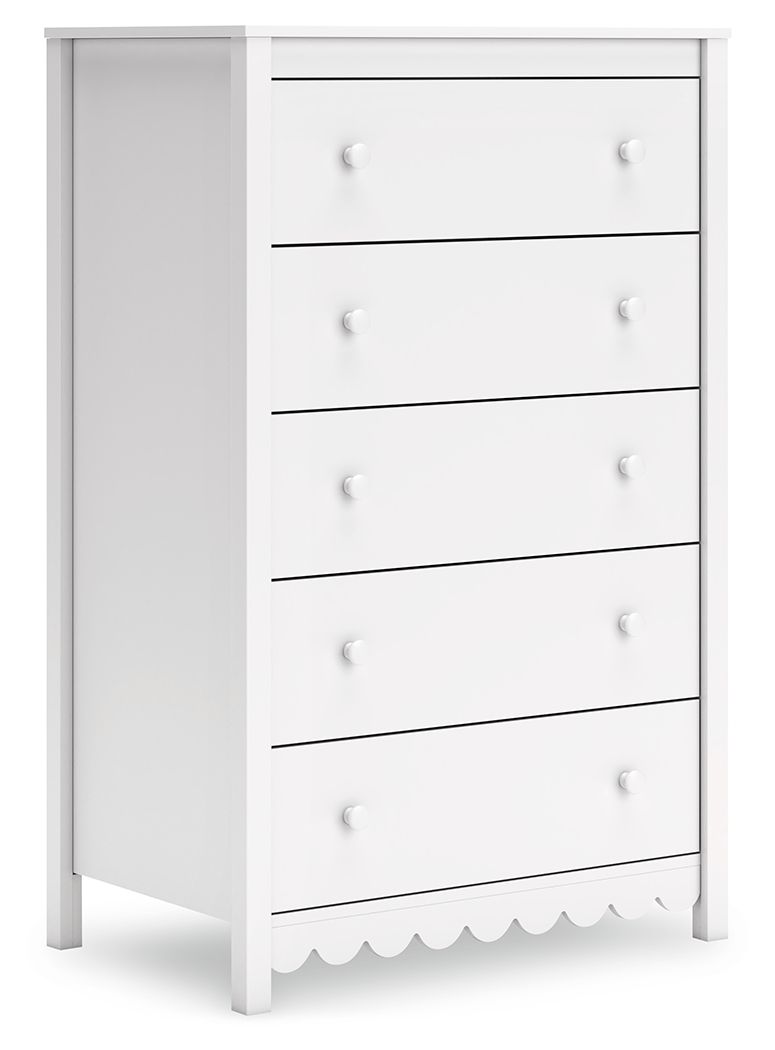 Hallityn - White - Five Drawer Chest by Signature Design by Ashley® | Bel Furniture