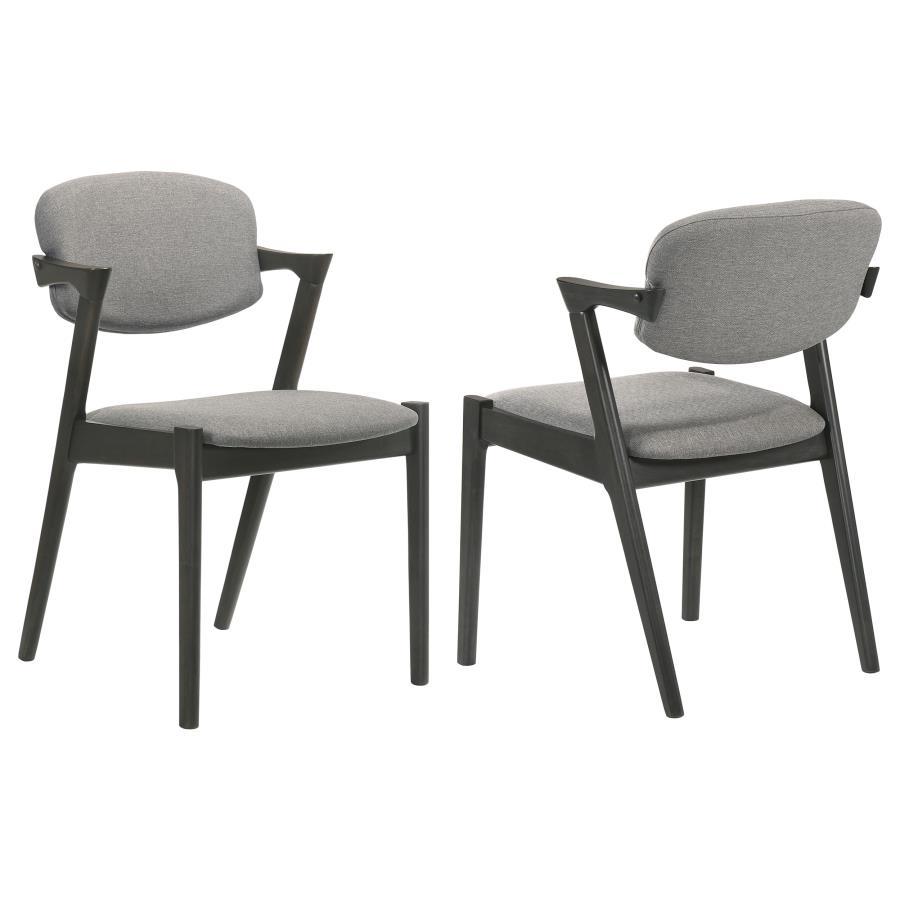 Stevie - Padded Wood Dining Arm Chair (Set of 2) - Black by CoasterEssence | Bel Furniture