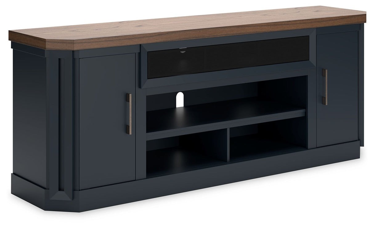 Landocken - Brown / Blue - XL TV Stand W/Fireplace Option by Signature Design by Ashley® | Bel Furniture