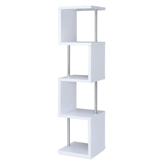 Baxter - 4-shelf Bookcase White by CoasterEveryday | Bel Furniture