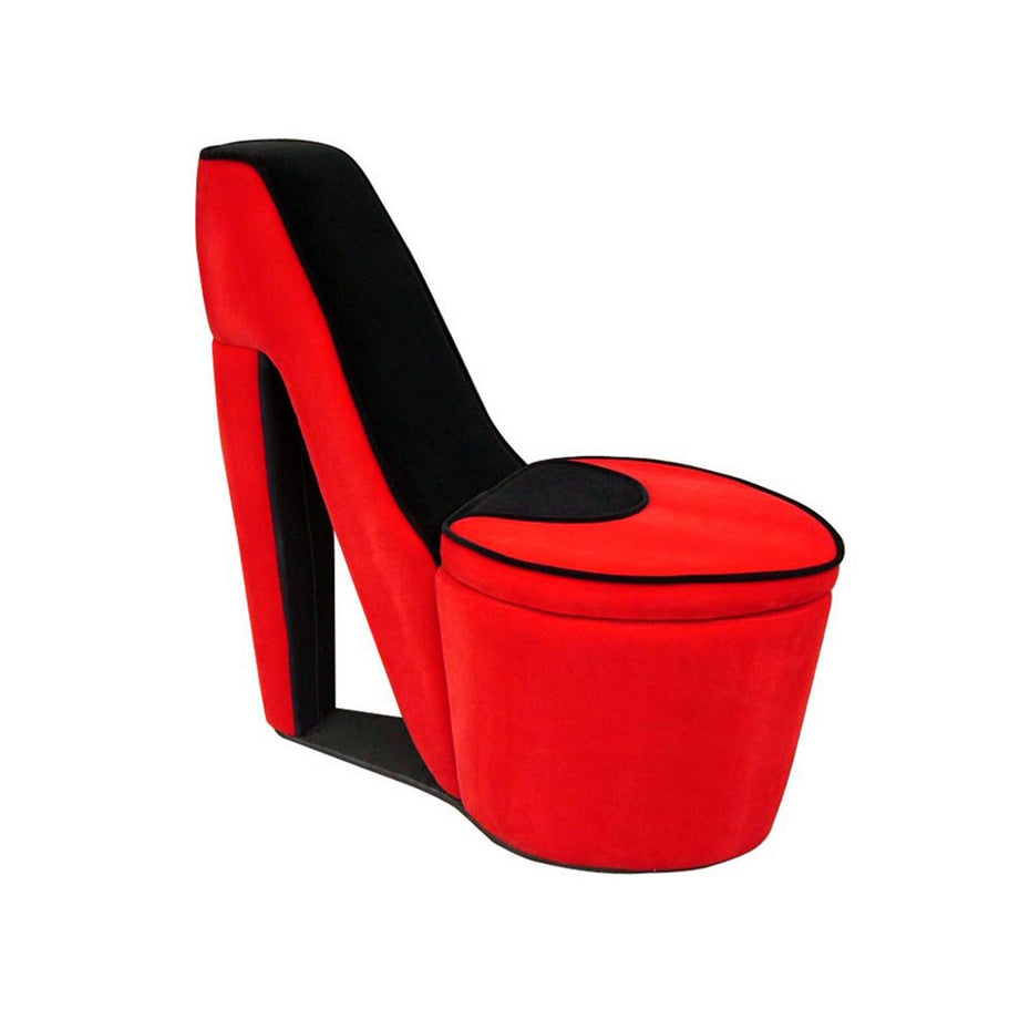 Faux Suede Side Chair 32" - Red