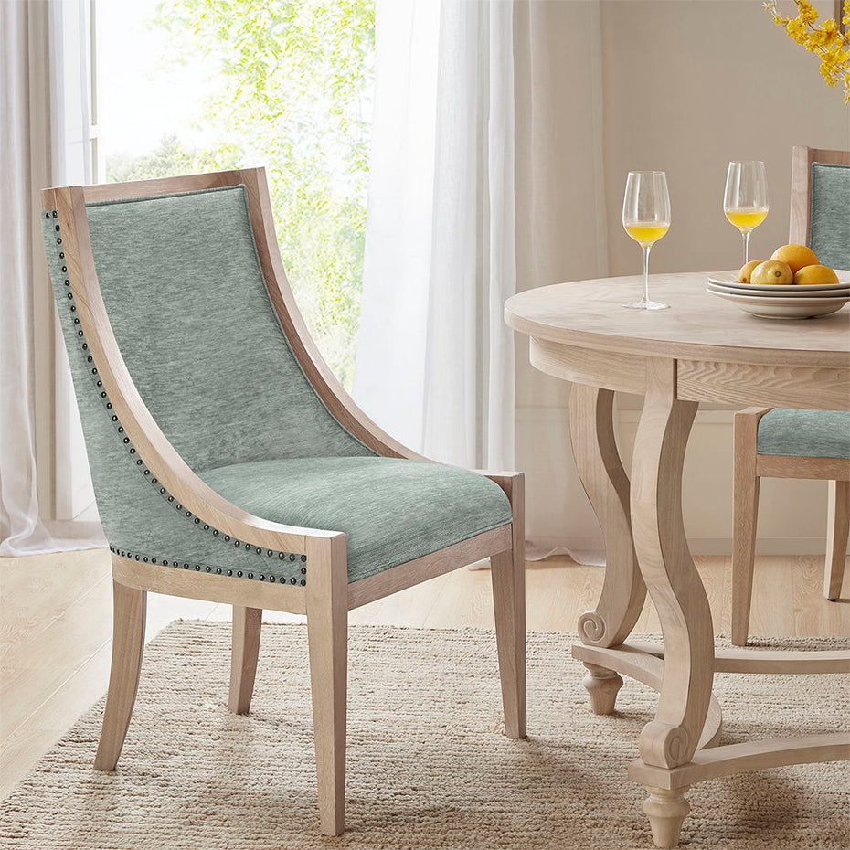 Elmcrest - Upholstered Dining Chair With Nailhead Trim - Soft Green