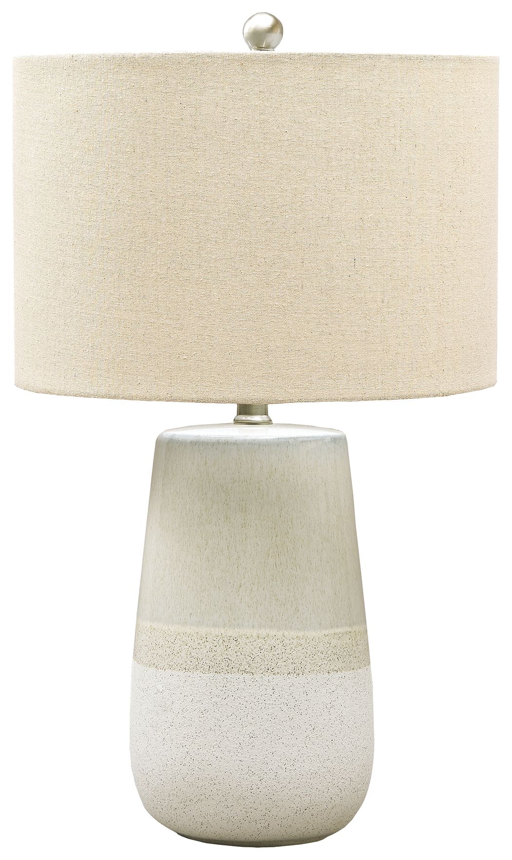 Shavon - Beige / White - Ceramic Table Lamp by Signature Design by Ashley® | Bel Furniture