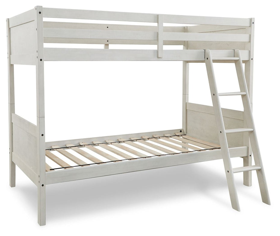 Robbinsdale - Antique White - Twin/twin Bunk Bed W/Ladder