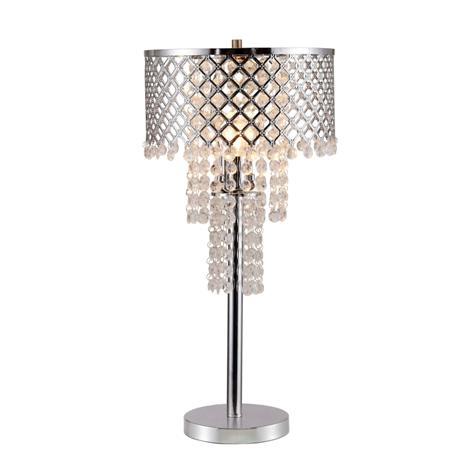 Crystal On Mesh - Table Lamp - Chrome by Crown Mark | Bel Furniture