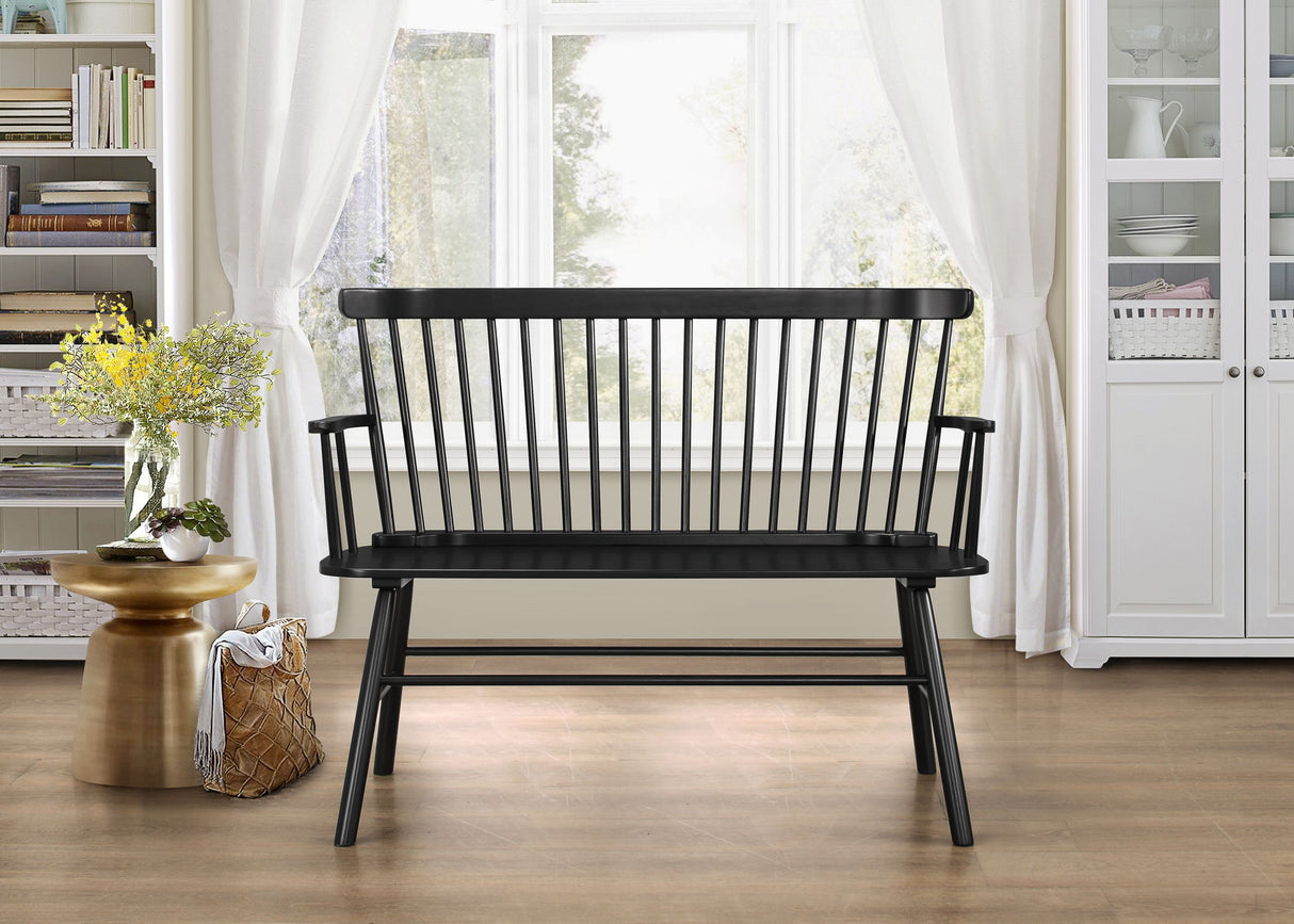 Jerimiah - Spindleback Bench Black by Crown Mark | Bel Furniture