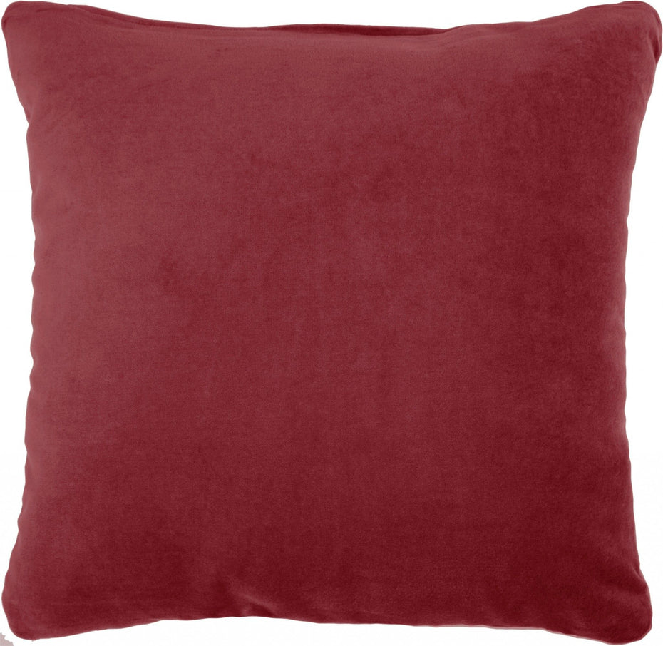 Modern Throw Pillow - Red - Velvet