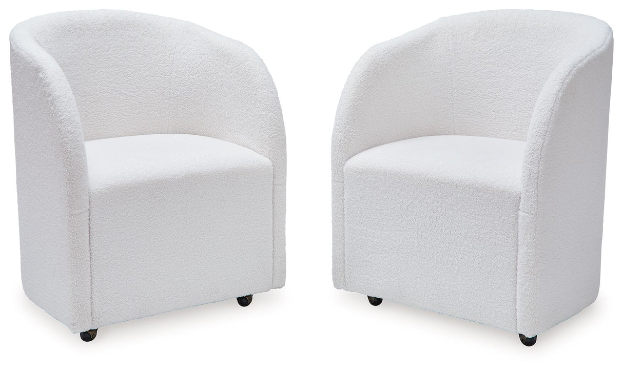 Rowanbeck - Ivory - Dining Upholstered Arm Chair (Set of 2) by Signature Design by Ashley® | Bel Furniture