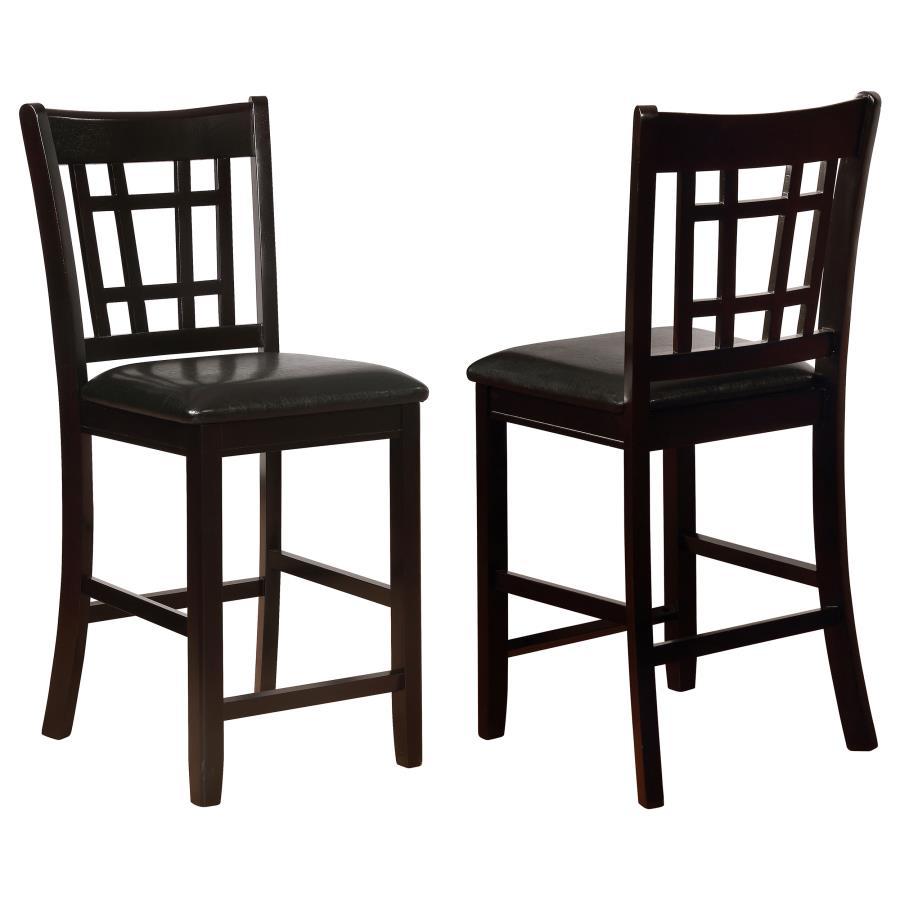 Lavon - Upholstered Counter Height Stools (Set of 2) Black by CoasterEveryday | Bel Furniture