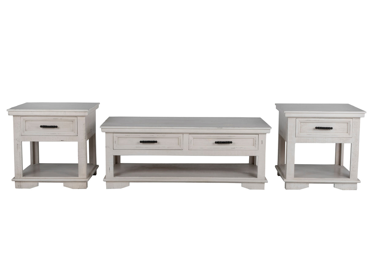 Charles-Nero White 3 PIECE COFFEE TABLE SET by Mollai Collections | Bel Furniture