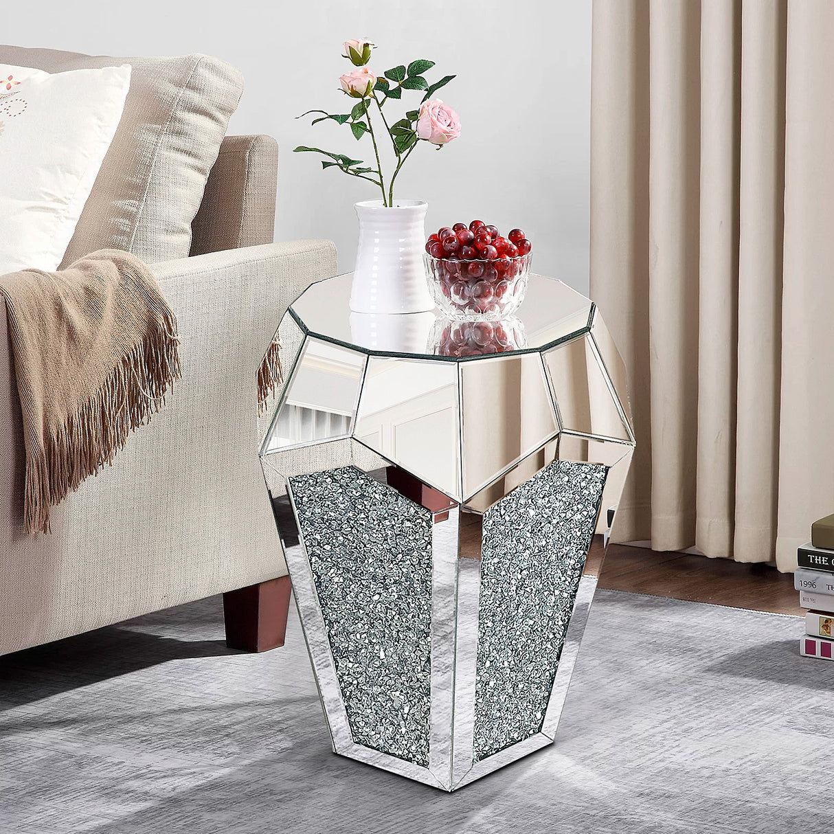 3 PIECE MIRRORED COFFEE TABLE SET by Mollai Collections | Bel Furniture