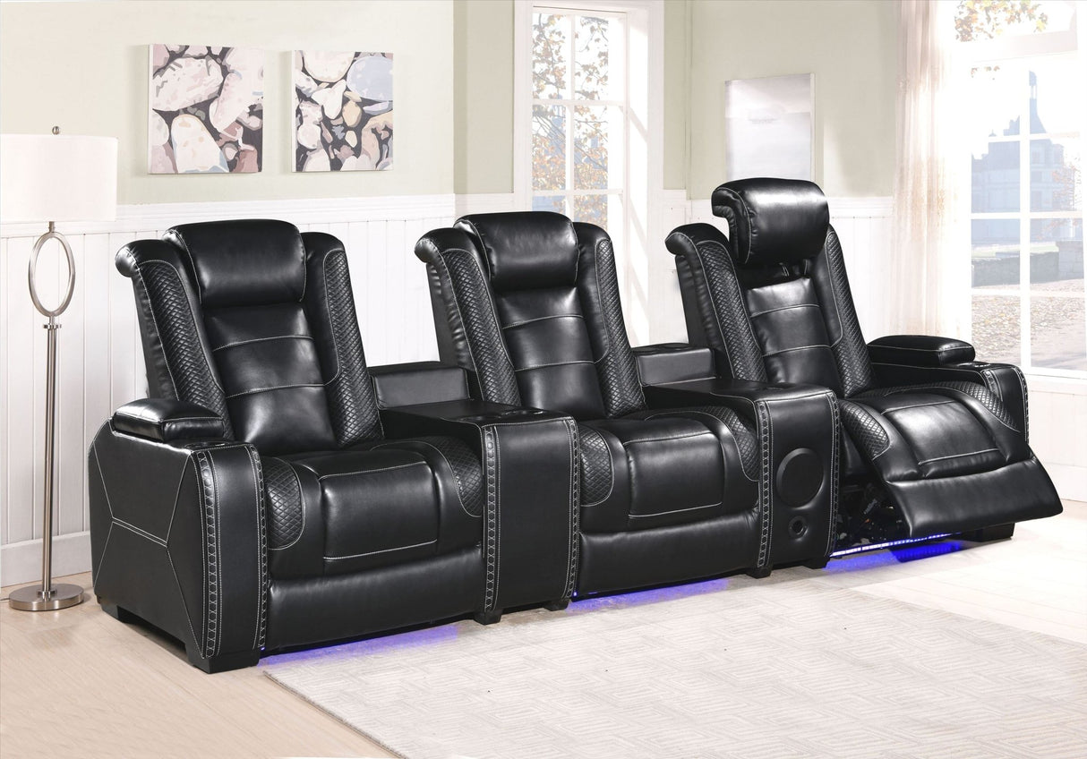 3-Piece Power Recline Home Theater Seating by Sara Collections | Bel Furniture