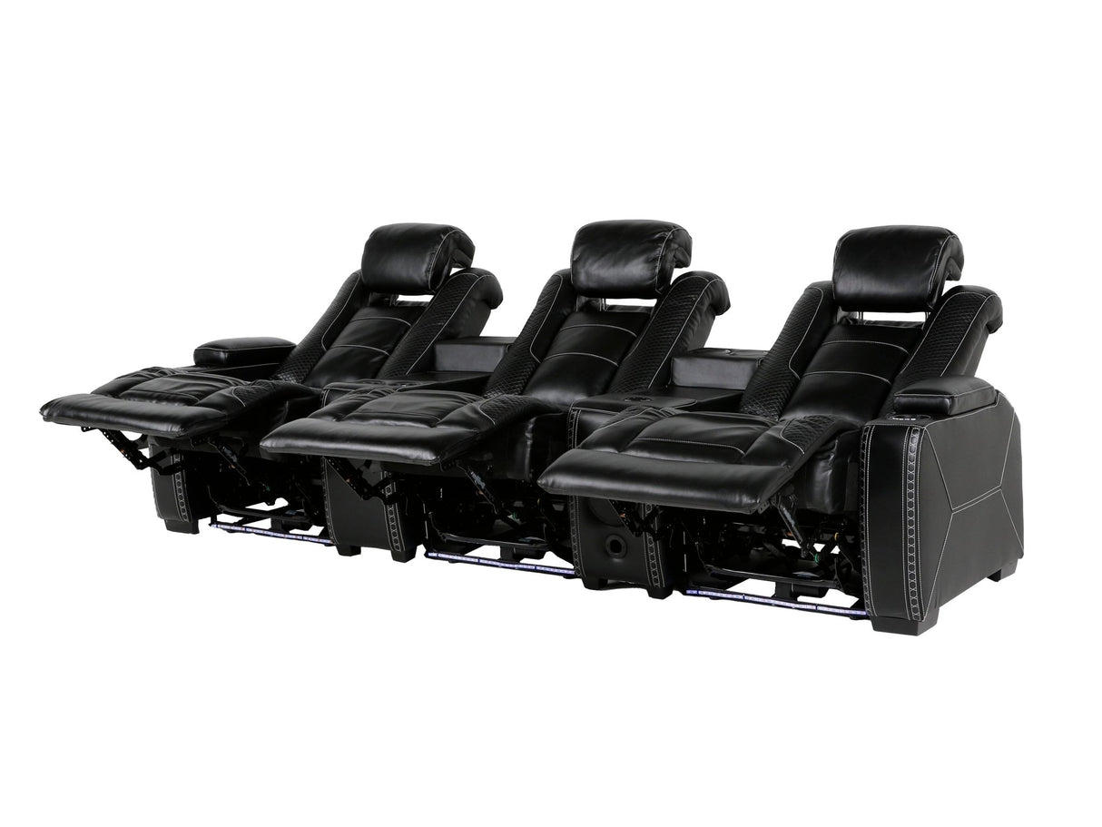 3-Piece Power Recline Home Theater Seating by Sara Collections | Bel Furniture