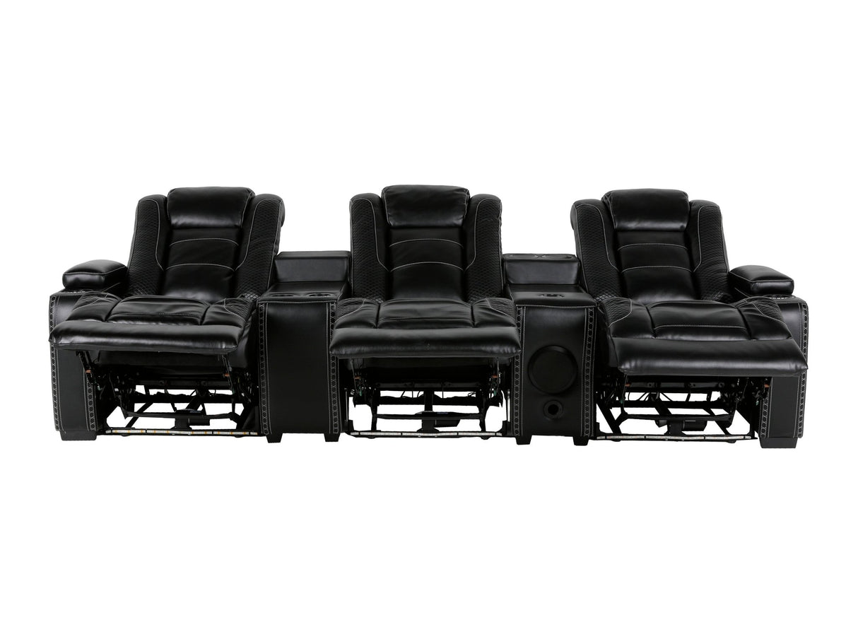 3-Piece Power Recline Home Theater Seating by Sara Collections | Bel Furniture