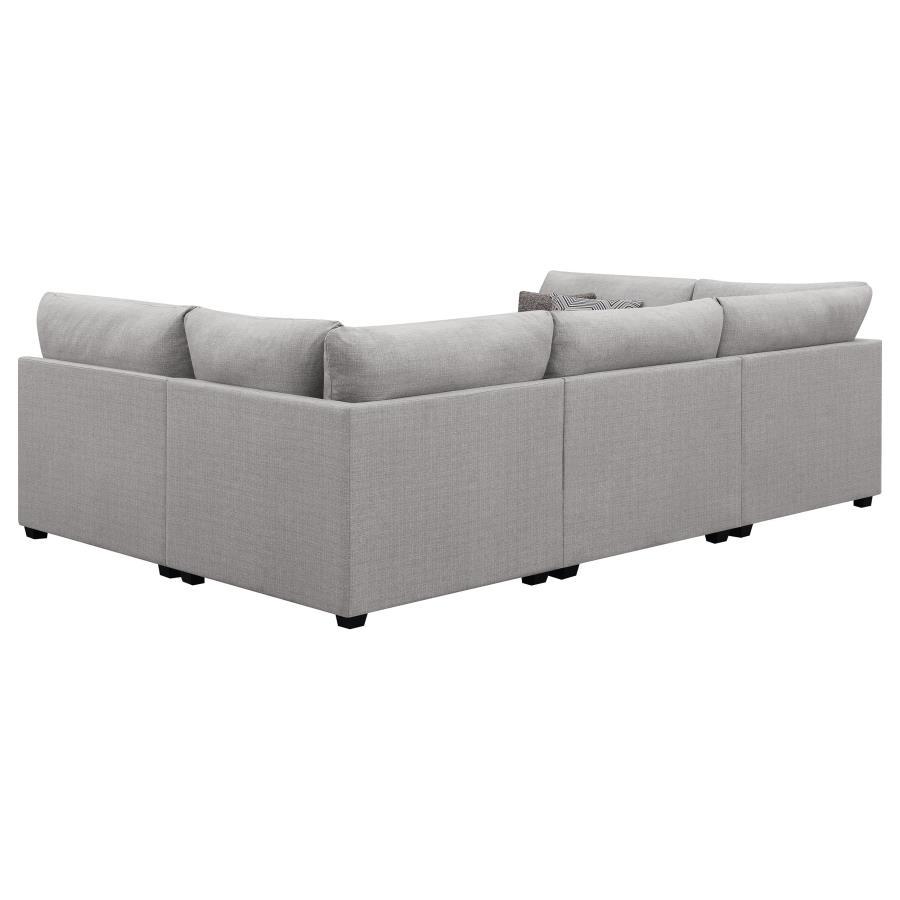 Cambria - 4 Piece Upholstered Modular Sectional (2 Armless Chairs And 2 Corners) - Gray