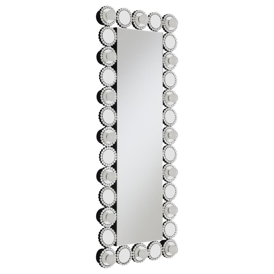 Aghes - Wall Mirror With Lighting - Silver by CoasterElevations | Bel Furniture