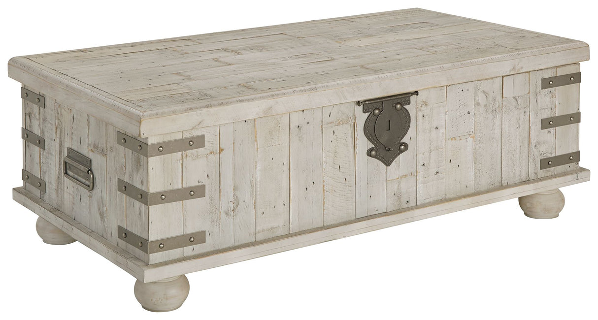 Carynhurst - White Wash Gray - Lift Top Cocktail Table by Signature Design by Ashley® | Bel Furniture