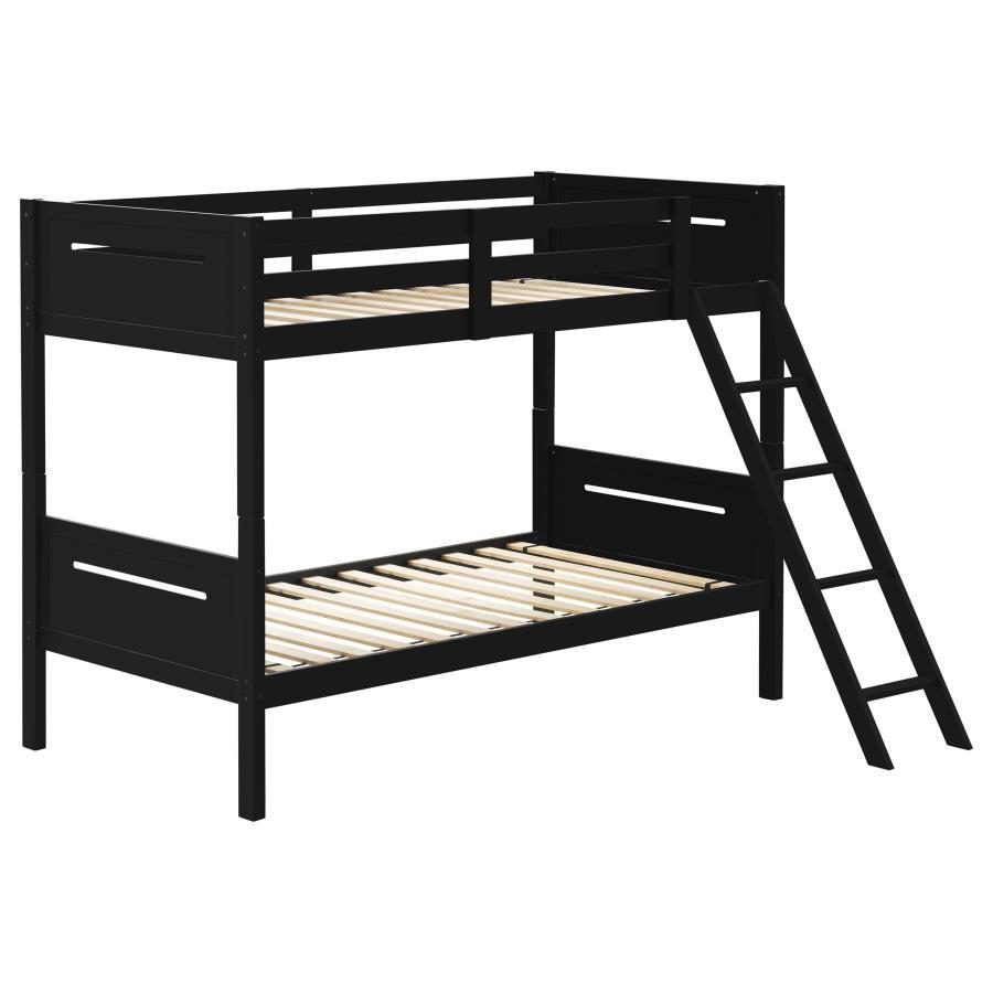 Littleton - Bunk Bed Black Twin over Twin by CoasterEveryday | Bel Furniture