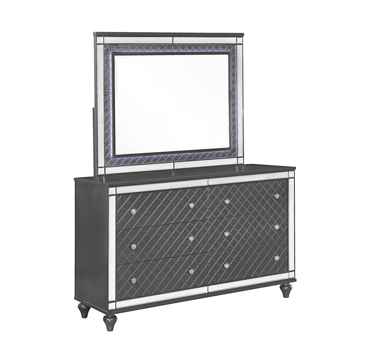 Refino - Dresser, Mirror Dark Gray by Crown Mark | Bel Furniture