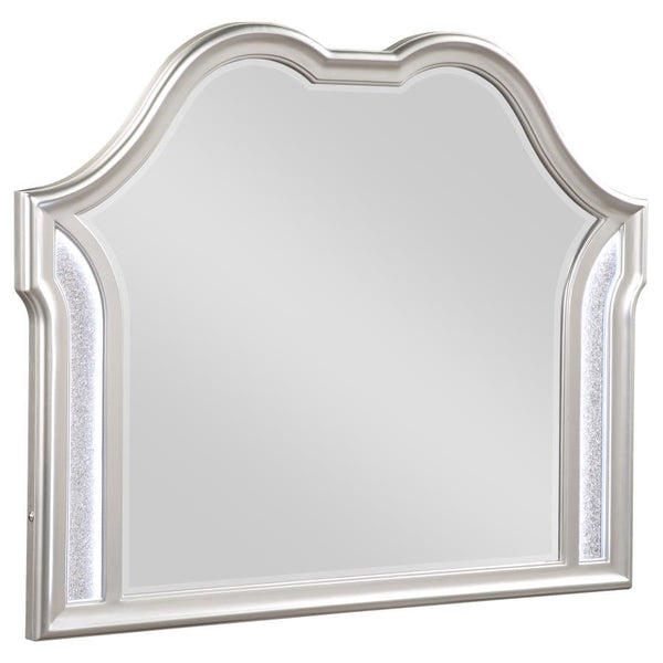 Evangeline - Camel Top Dresser Mirror Silver Oak