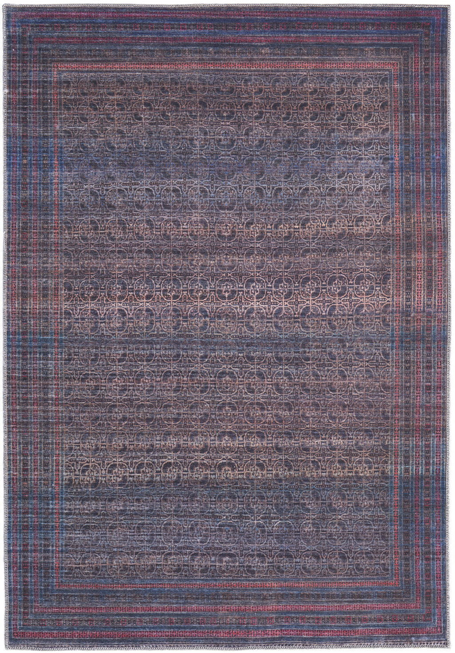 Floral Power Loom Area Rug - Blue Pink And Purple - 2' X 3'