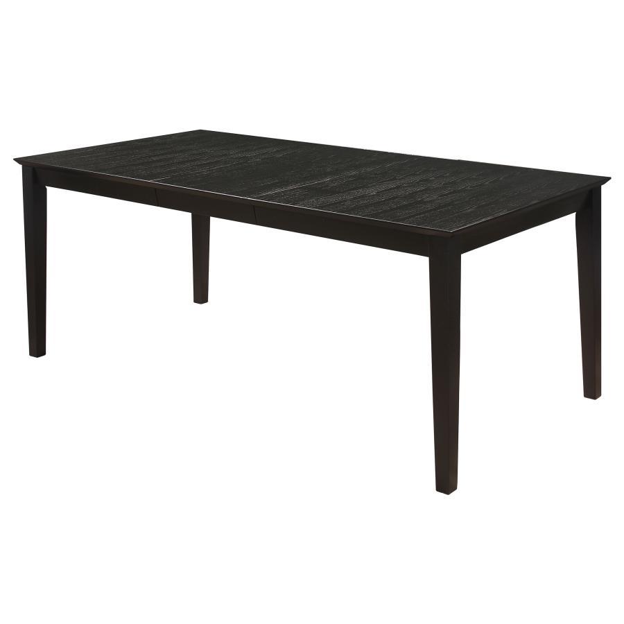 Louise - Rectangular Extension Leaf Dining Table - Black by CoasterEveryday | Bel Furniture