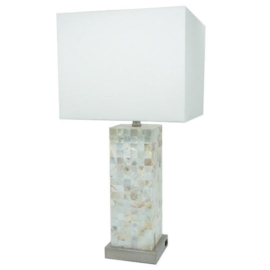 Table Lamp - Pearl Silver / White by Crown Mark | Bel Furniture