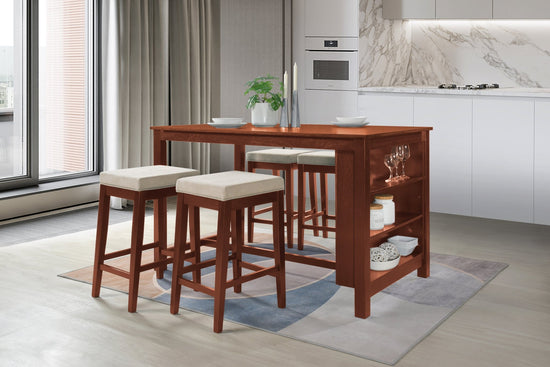 5 Piece Counter Height Dining Room Set - BEL Furniture