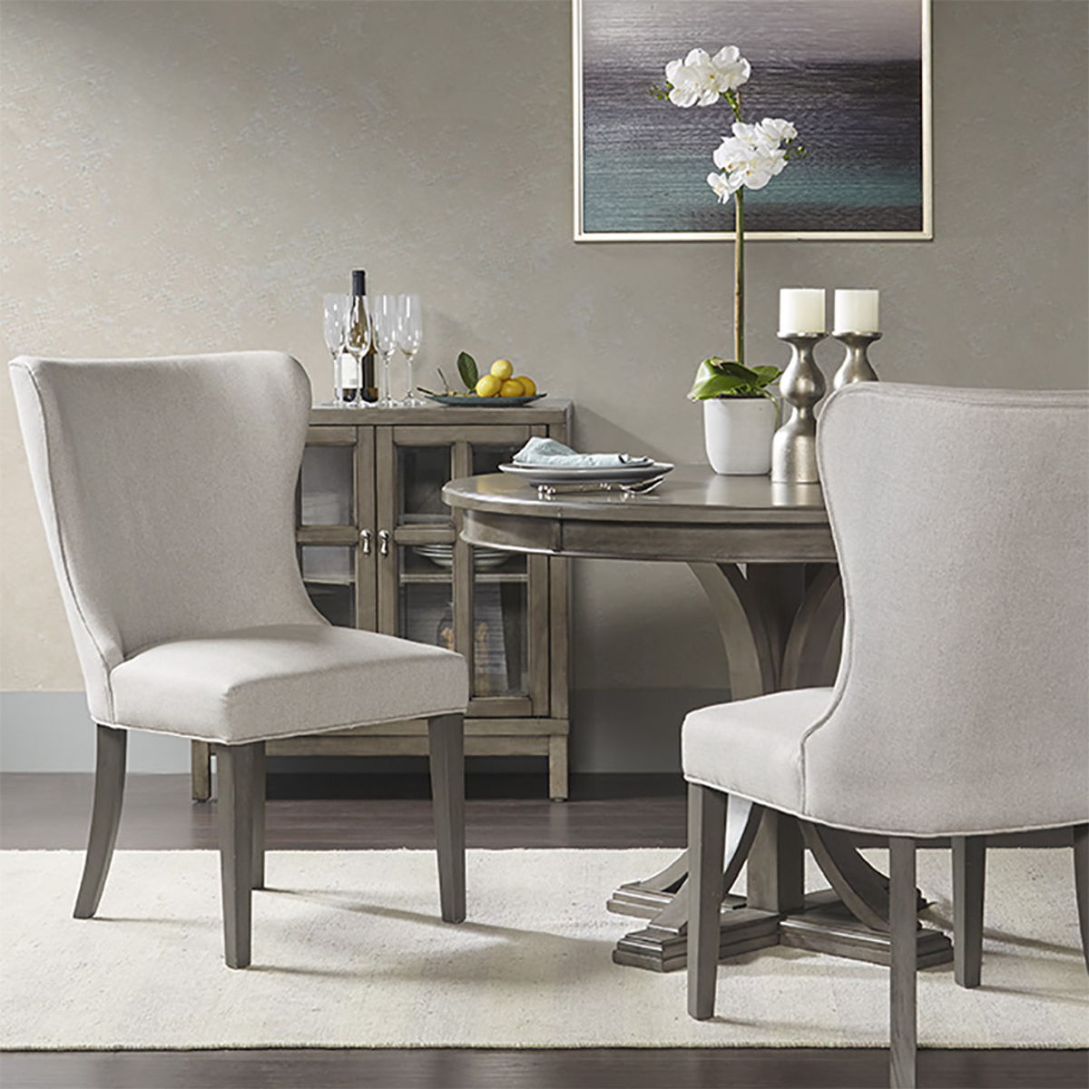 Helena - Dining Side Chair - Cream / Gray