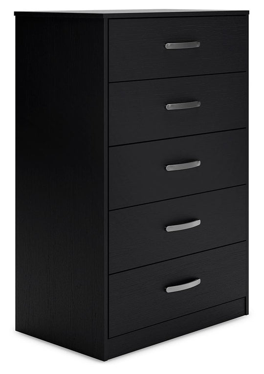 Finch - Black - Five Drawer Chest - 46" Height by Signature Design by Ashley® | Bel Furniture