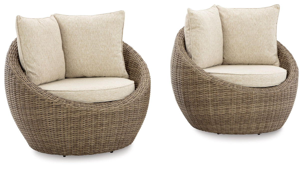 Danson - Swivel Lounge With Cushion Beige 2 Pieces by Signature Design by Ashley® | Bel Furniture