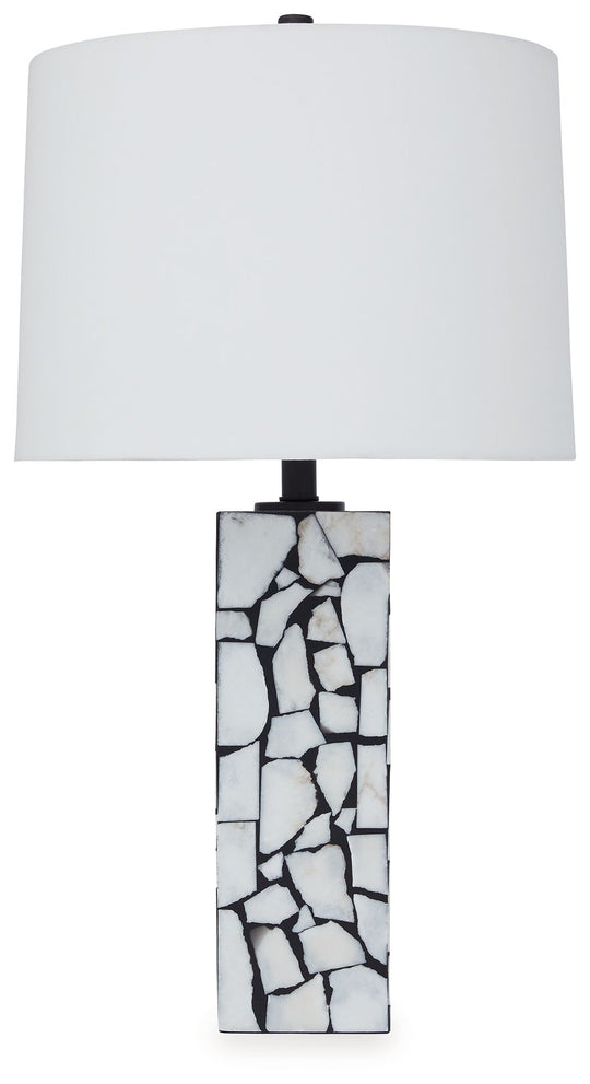 Macaria - White / Black - Marble Table Lamp by Signature Design by Ashley® | Bel Furniture