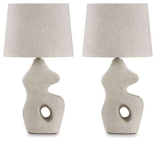 Chadrich - Antique Beige - Paper Table Lamp (Set of 2) by Signature Design by Ashley® | Bel Furniture