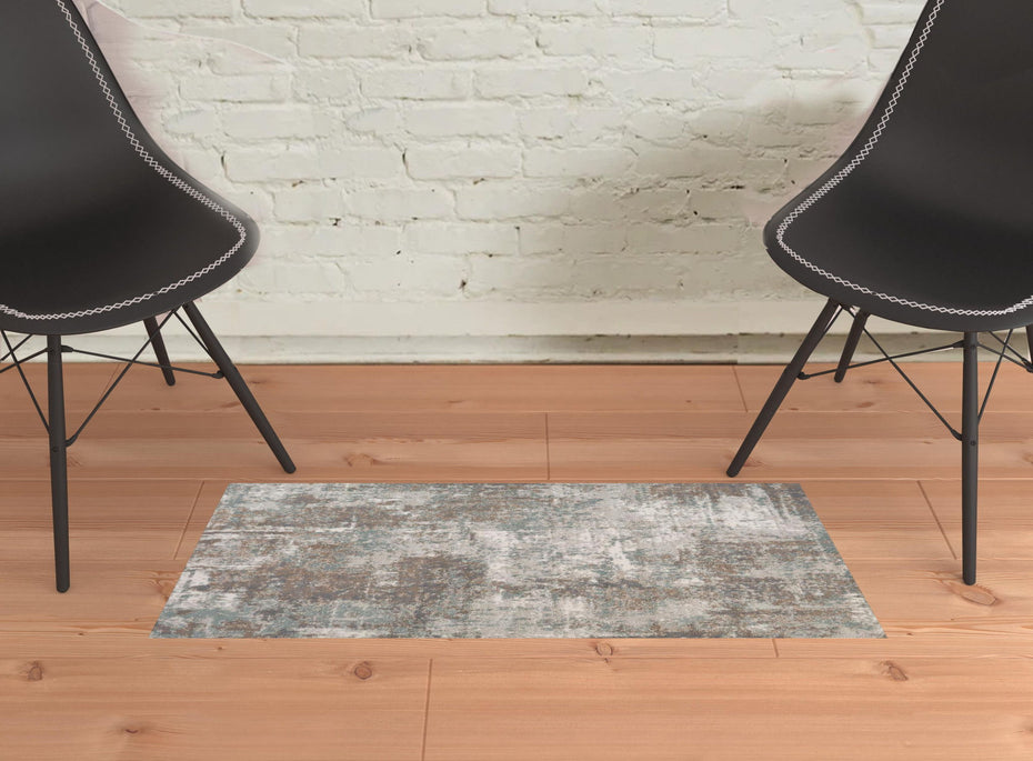Abstract Power Loom Area Rug - Brown - 2' x 3'